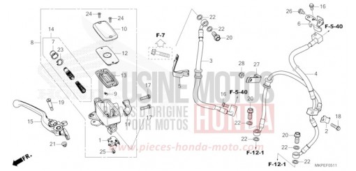 MAITRE-CYLINDRE DE FREIN AVANT CYLINDRE (CB500FAN/P) CB500FAN de 2022